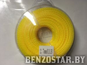 Шнур кордовый (леска для триммера) 2,7 квадрат витой 100 М Блистер
