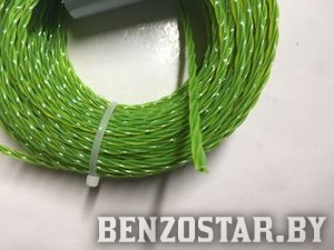Шнур кордовый (леска для триммера) 3,0 квадрат витой с жилой 15 М